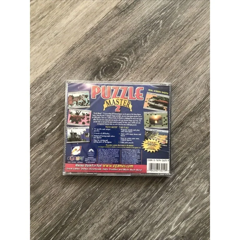 eGames Puzzle Master 2 /CD-ROM Computer Game Over 75 Intriguing Puzzles. Sealed